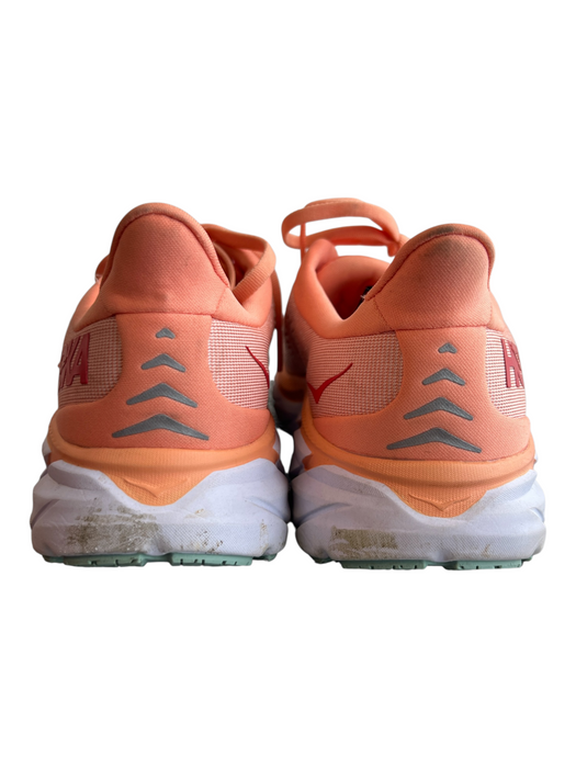 Hoka Shoe Size 7.5 Orange Fabric Perforated Lace Up Almond Toe Runner Shoes Orange / 7.5