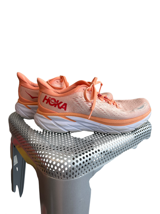 Hoka Shoe Size 7.5 Orange Fabric Perforated Lace Up Almond Toe Runner Shoes Orange / 7.5