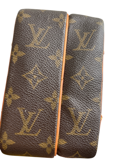 Louis Vuitton Brown & Tan Canvas & Leather Coated Monogram Crossbody Bag Brown & Tan / Small
