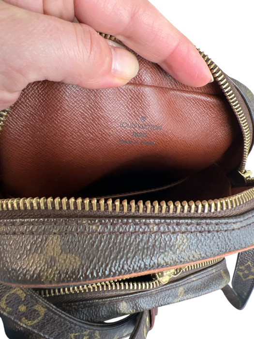 Louis Vuitton Brown & Tan Canvas & Leather Coated Monogram Crossbody Bag Brown & Tan / Small