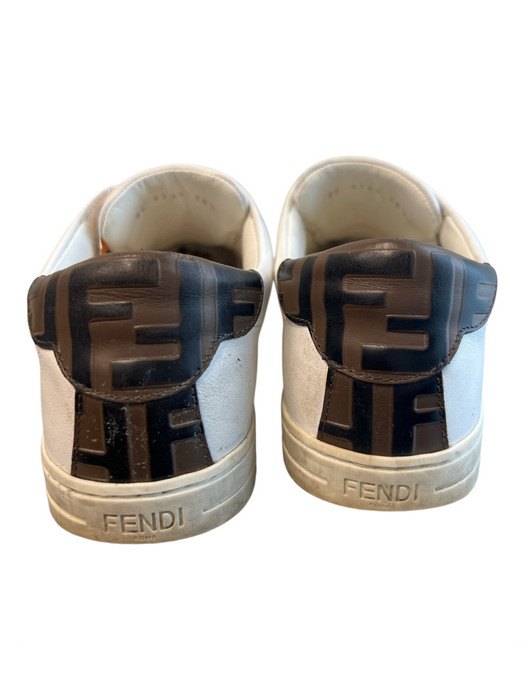 Fendi Shoe Size 38 White Leather Buckle Logo Sneaker Slip On Shoes White / 38