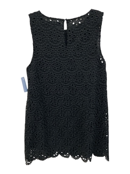 Hill House Size Medium Navy Blue Polyester Sleeveless Floral Eyelet Dress Navy Blue / Medium