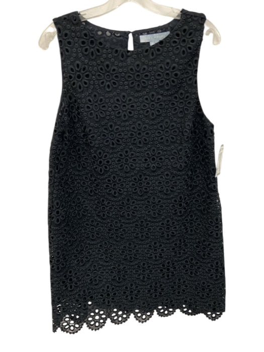 Hill House Size Medium Navy Blue Polyester Sleeveless Floral Eyelet Dress Navy Blue / Medium
