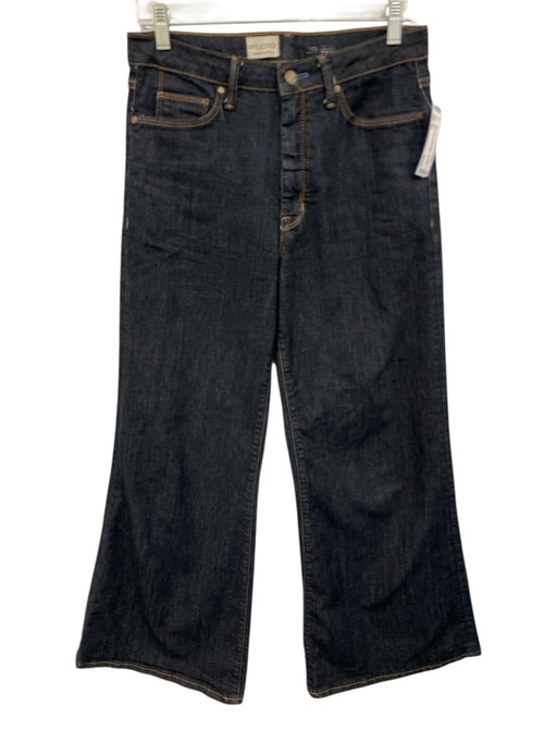Pilcro Size 28 Dark Wash Cotton Denim High Rise Flare Pockets Jeans Dark Wash / 28
