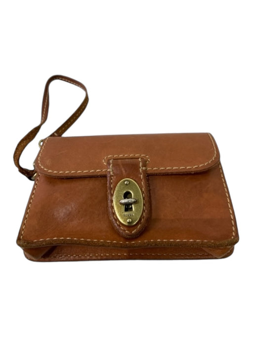 Fossil Brown Leather Solid Pouch Men's Accessories