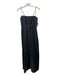 Reformation Size 2 Black Linen Spaghetti Strap Smocked Back Back Zip Jumpsuit Black / 2