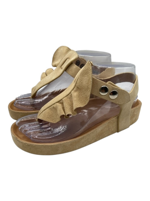 Isabel Marant Shoe Size 36 Tan Suede Snap Closure Thong Ankle Sandals Tan / 36