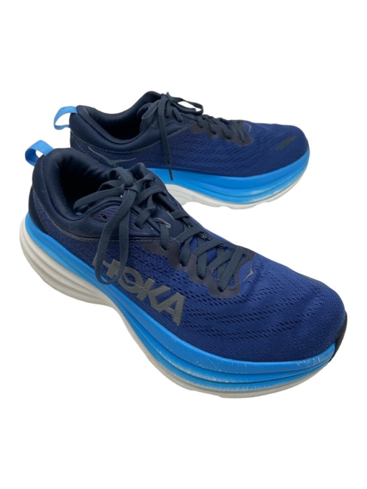 Hoka Shoe Size 9.5 Navy & White Synthetic Solid Sneaker Men's Shoes 9.5