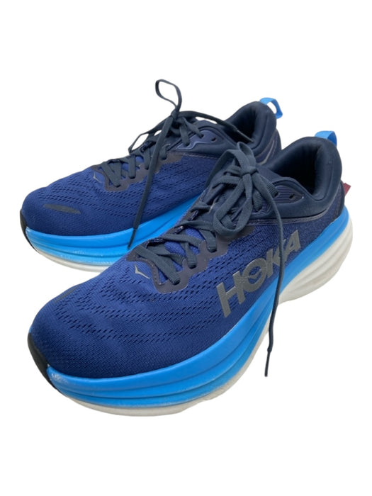 Hoka Shoe Size 9.5 Navy & White Synthetic Solid Sneaker Men's Shoes 9.5