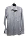 Zegna Size 15.5 Blue & Tan Cotton Striped Button Down Men's Long Sleeve Shirt 15.5