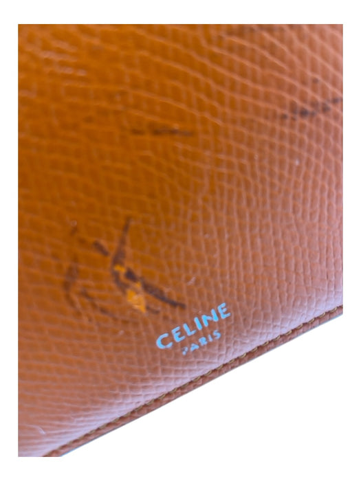 Celine AS IS Orange Leather Solid Bi Fold Men's Wallet