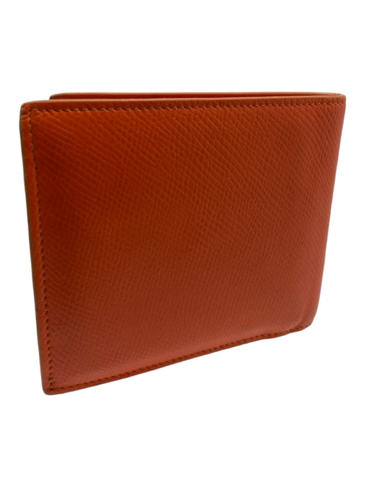 Celine AS IS Orange Leather Solid Bi Fold Men's Wallet