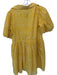 Olivia James Size S Yellow & White Cotton Short Balloon Sleeve Flowers Dress Yellow & White / S