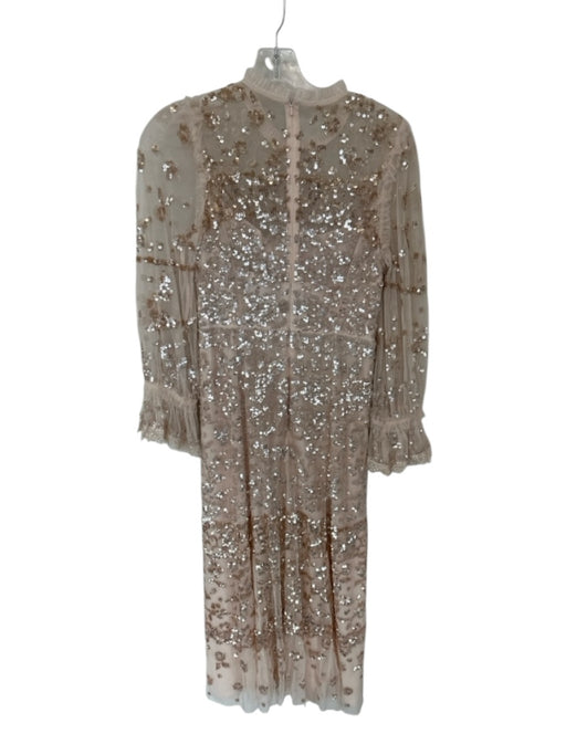 Needle & Thread Size 4 Blush Sequin Long Sheer Sleeves Sequins Back Zip Gown Blush / 4