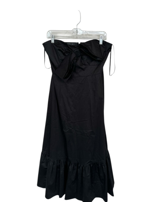 Hutch Size 10P Black Cotton Strapless Front bow Back Zip Maxi Dress Black / 10P
