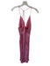 A.L.C. Size 10 Pink Polyester Spaghetti Strap Acordian Pleated Deep V Gown Pink / 10