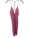 A.L.C. Size 10 Pink Polyester Spaghetti Strap Acordian Pleated Deep V Gown Pink / 10