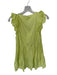 Nation Size S Chartreuse Cotton Flutter Sleeves Scoop Neck Dress Chartreuse / S