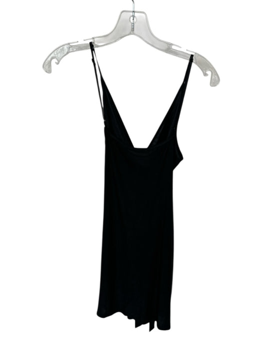 L'agence Size XS Black Acetate Spaghetti Strap Front Tie Mini Dress Black / XS