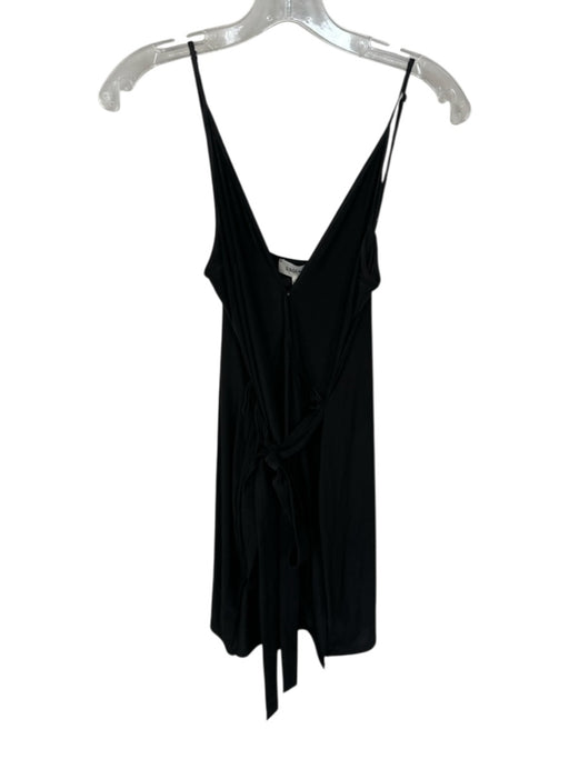 L'agence Size XS Black Acetate Spaghetti Strap Front Tie Mini Dress Black / XS