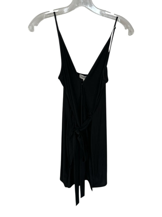 L'agence Size XS Black Acetate Spaghetti Strap Front Tie Mini Dress Black / XS