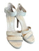 Pelle Moda Shoe Size 7 Cream Suede Stiletto Back Zip Sandals Cream / 7