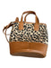 Boden Brown & Black Canvas & Leather Top Handle Animal Print Bucket Bag Brown & Black / S