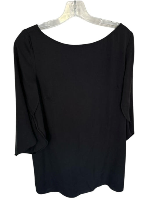 Milly Size 10 Black Silk Blend Long Sleeve Low Back Dress Black / 10