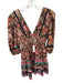 Love The Label Size M Black & Orange Cotton Long Balloon Sleeve Aztec Dress Black & Orange / M