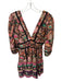 Love The Label Size M Black & Orange Cotton Long Balloon Sleeve Aztec Dress Black & Orange / M