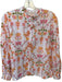 Beyond by Vera Size L Orange & Pink Cotton Long Sleeve Botanical Button Down Top Orange & Pink / L