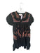 Love The Label Size S Black & Orange Cotton Short Balloon Sleeve Flowers Dress Black & Orange / S