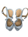 Born on Fifth Shoe Size 7 Baby Blue Leather Platform Block Heel Knot Sandals Baby Blue / 7