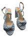 Born on Fifth Shoe Size 7 Baby Blue Leather Platform Block Heel Knot Sandals Baby Blue / 7