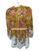 Zimmermann Size Est M Marigold & Pink Print Linen Long Balloon Sleeve Dress Marigold & Pink Print / Est M