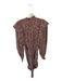 Ulla Johnson Size 0 Maroon & Orange Silk Mock Neck Paisley Long Sleeve Dress Maroon & Orange / 0