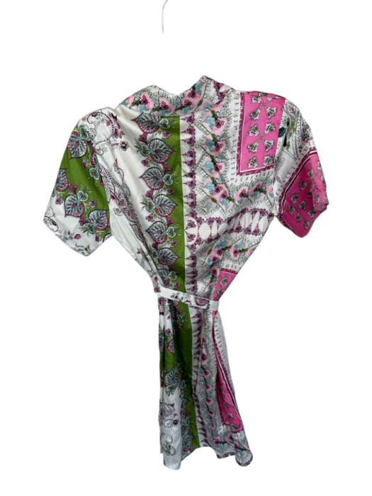 Lavender Brown Size XS White & Pink Polyester Short Sleeve Kaleidoscope Dress White & Pink / XS