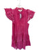 Love The Label Size S Pink Cotton Flutter Sleeves Raw Hem V Neck Dress Pink / S