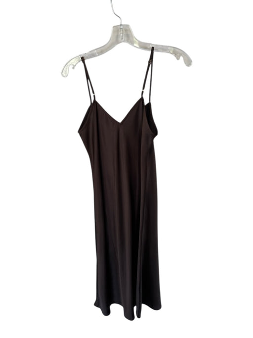 Loft Size 4 Chocolate Brown Polyester Spaghetti Strap Midi Slip Dress Dress Chocolate Brown / 4