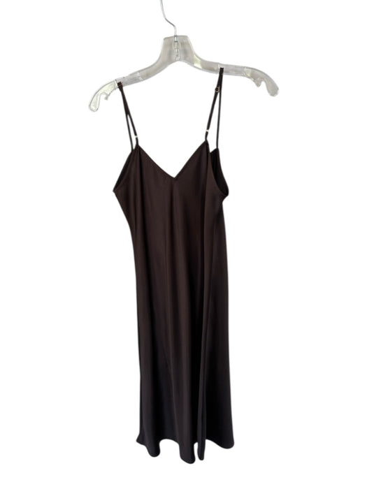 Loft Size 4 Chocolate Brown Polyester Spaghetti Strap Midi Slip Dress Dress Chocolate Brown / 4