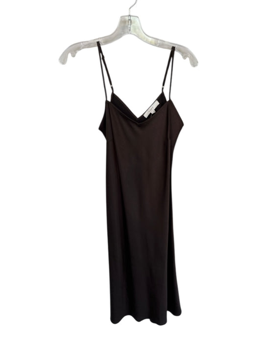 Loft Size 4 Chocolate Brown Polyester Spaghetti Strap Midi Slip Dress Dress Chocolate Brown / 4