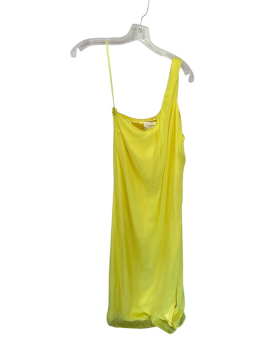 Pomander Place Size S Bright Yellow Polyester One Shoulder Side Zip Lined Dress Bright Yellow / S