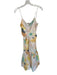 A.L.C. Size 6 Tan & Green Cotton & Polyester Spaghetti Strap Watercolor Dress Tan & Green / 6