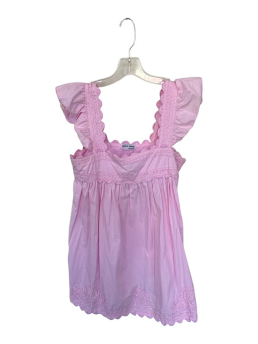 Juliet Dunn Size Est S Pink Cotton Flutter Sleeves Lace Trim Dress Pink / Est S