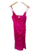 Milly Size 10 Magenta Polyester Spaghetti Strap Gathered Side Side Zip Gown Magenta / 10