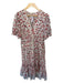 Ulla Johnson Size 12 Red & White Cotton Short Balloon Sleeve Botanical Dress Red & White / 12