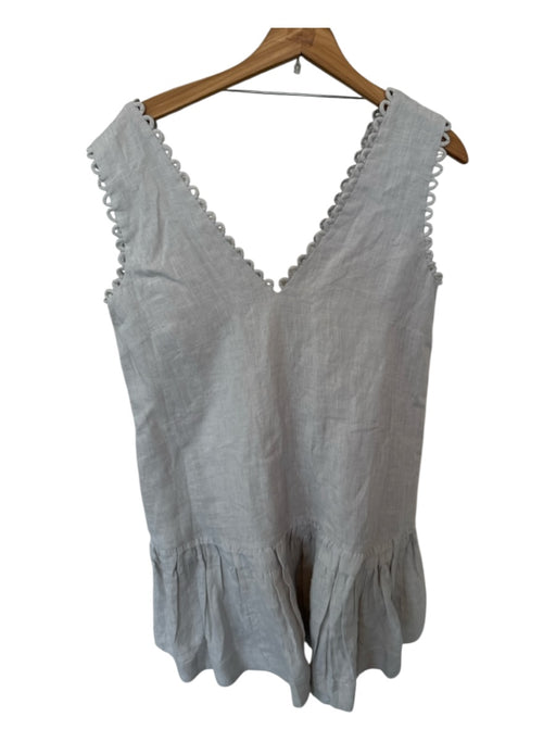Scarlett Poppies Size S Gray Linen Sleeveless Scallopped Hem Dress Gray / S