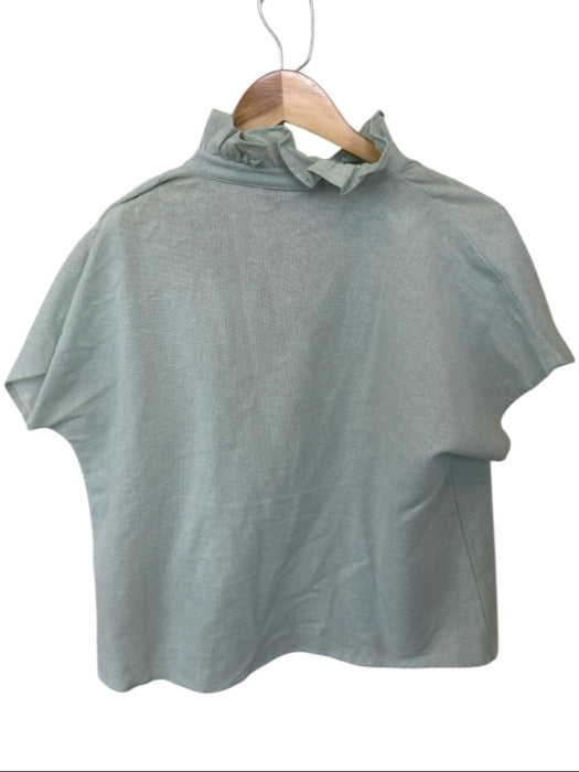 Never a Wallflower Size L Sage green Cotton Blend Short Sleeve Metallic Top Sage green / L