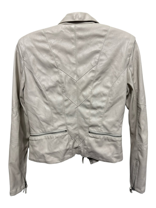 BlankNYC Size S Taupe PU leather silver tone hardware Zip Detail Moto Jacket Taupe / S