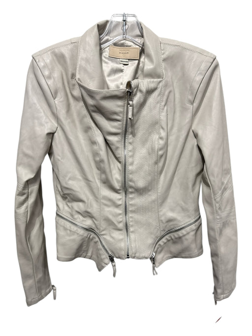 BlankNYC Size S Taupe PU leather silver tone hardware Zip Detail Moto Jacket Taupe / S